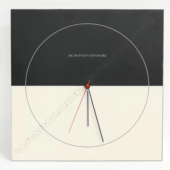 JACOB JENSEN DENMARK B&W WALL CLOCK, Battery operated. apparently working. 300 x 300mm