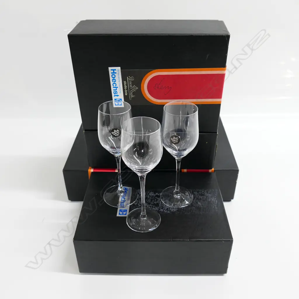VINTAGE ROSENTHAL Studio-line SET of 11 sherry wine glasses. Packed in prs in 5 original boxes. H.145mm Image 1++