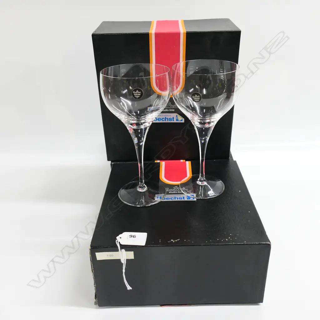 VINTAGE ROSENTHAL Studio-line SET 6 wine glasses. Packed in prs in 3 original boxes. H.180mm Image 1++