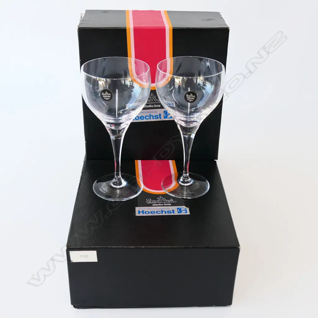 VINTAGE ROSENTHAL Studio-line SET 6 small wine glasses. Packed in prs in 3 original boxes. H.150mm Image 1++