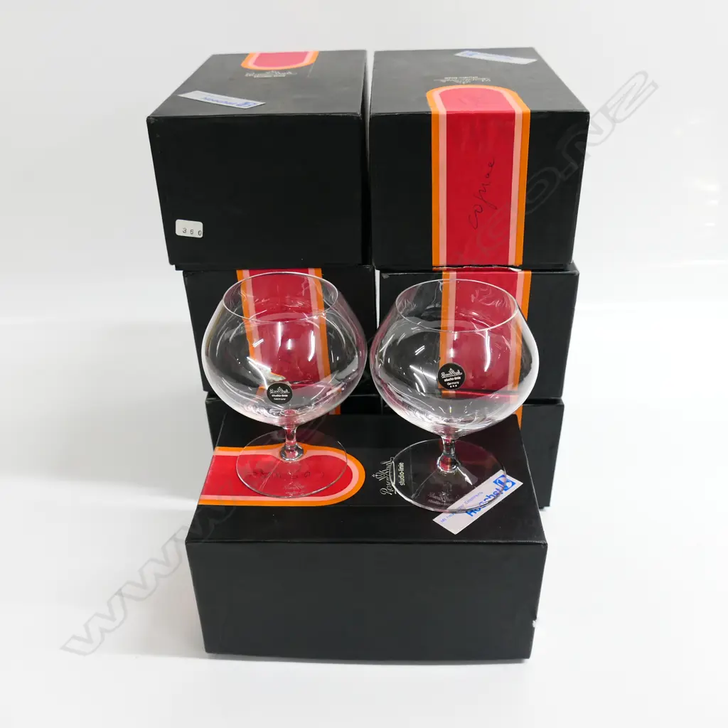 VINTAGE ROSENTHAL Studio-line SET 14 cognac glasses. Packed in prs in 7 original boxes. H.115mm Image 1++