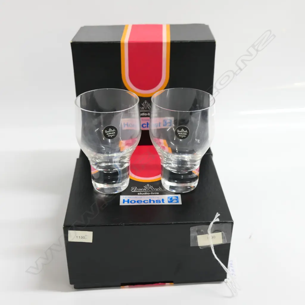 VINTAGE ROSENTHAL Studio-line SET 6 small water glasses. Packed in prs in 3 original boxes. H.90mm Image 1++