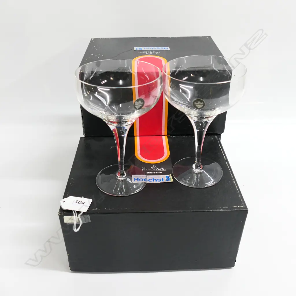 VINTAGE ROSENTHAL Studio-line SET 6 champagne glasses. Packed in prs in 3 original boxes. H.150mm Image 1++
