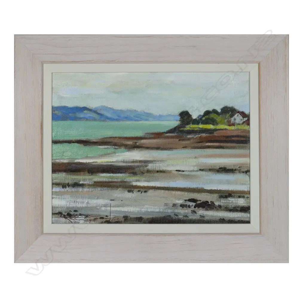 Russell Hollings ‘Kuranui Bay Thames Coast’ oil on board, signed and dated 2017. Image 1++