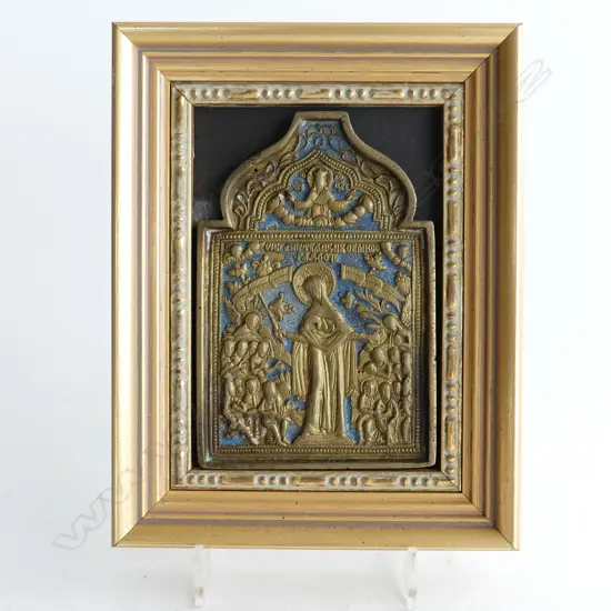 VINTAGE RUSSIAN ICON, FRAMED 120 x 90mm