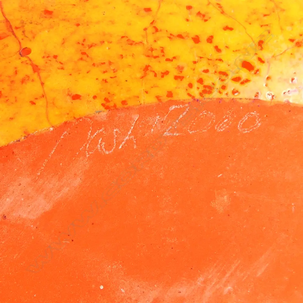 GARRY NASH MEDIUM ORANGE ART GLASS VASE, SIGNED AND DATED 2010,  H.250mm Image 1++