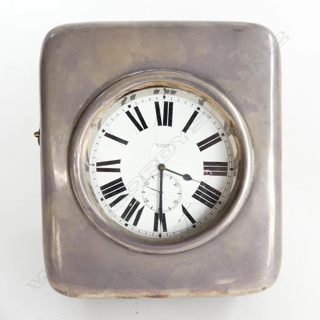 GOLIATH SWISS MADE 8-DAY RAILWAY STYLE POCKET WATCH IN SILVER CASE, WITH BACK STRUT, LONDON 1907 Image 1++