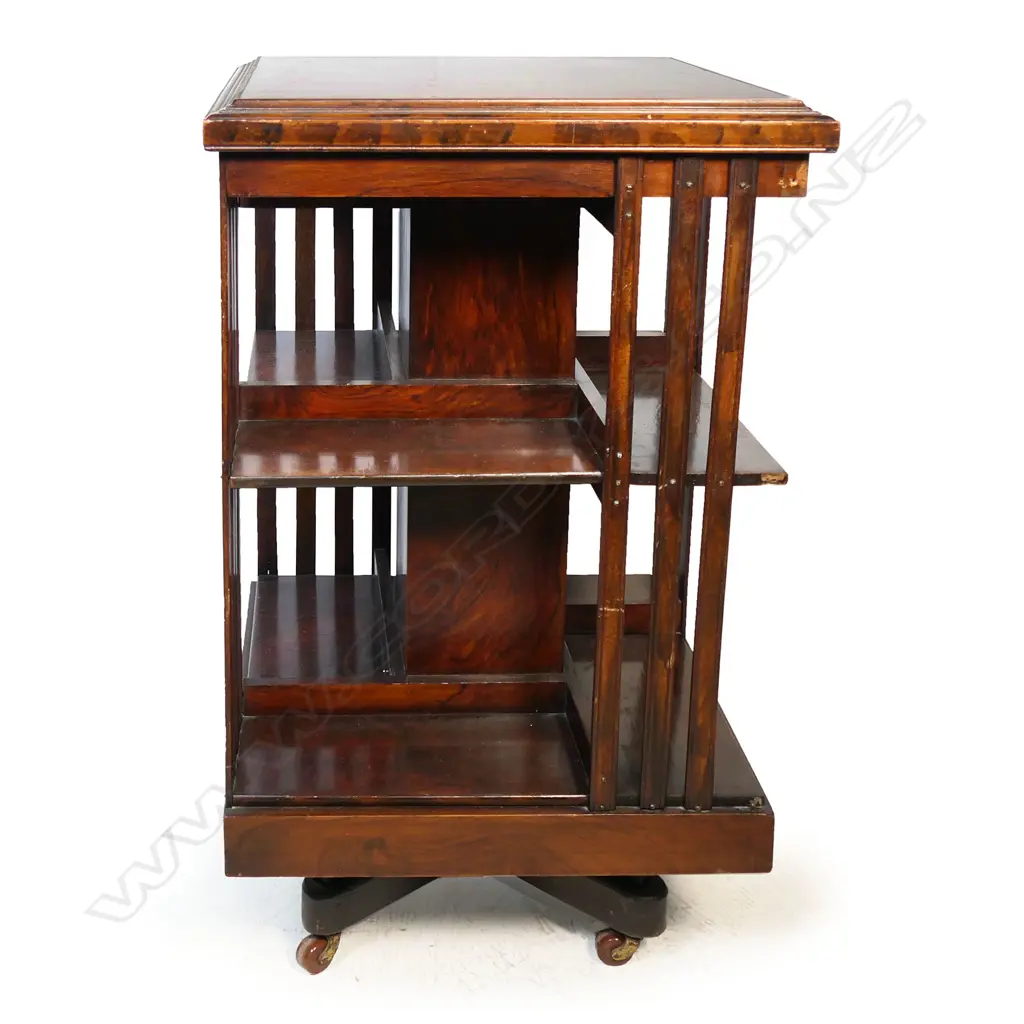 EDWARDIAN MAHOGANY REVOLVING BOOKCASE, 480 x 480 x 905mm Image 1++