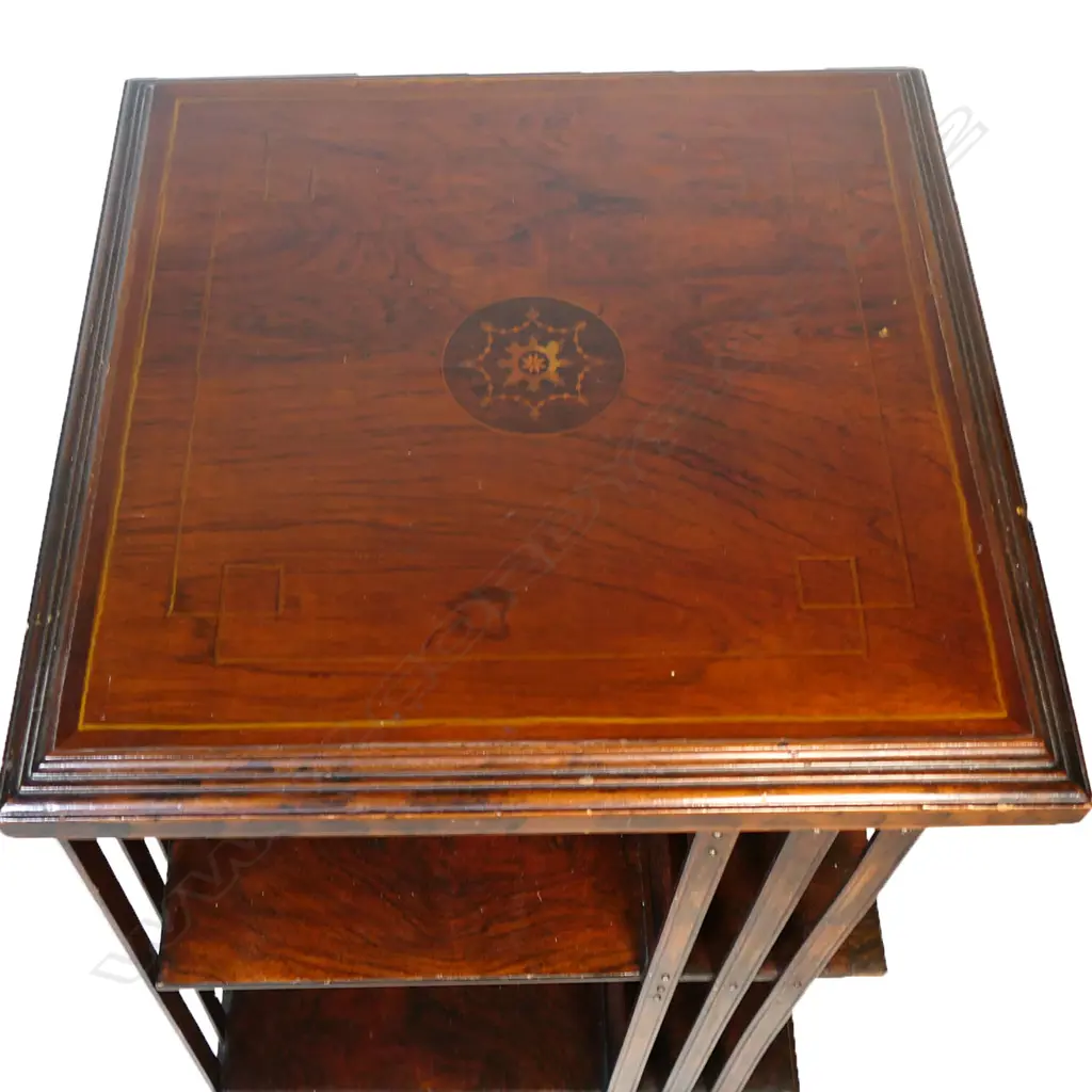 EDWARDIAN MAHOGANY REVOLVING BOOKCASE, 480 x 480 x 905mm Image 1++