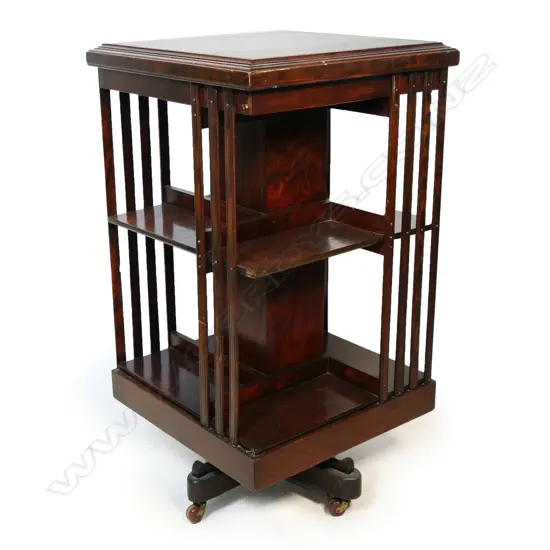 EDWARDIAN MAHOGANY REVOLVING BOOKCASE, 480 x 480 x 905mm