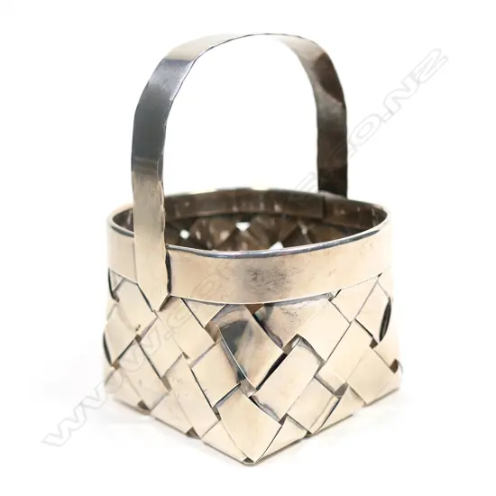 A Cartier silver woven trinket basket,