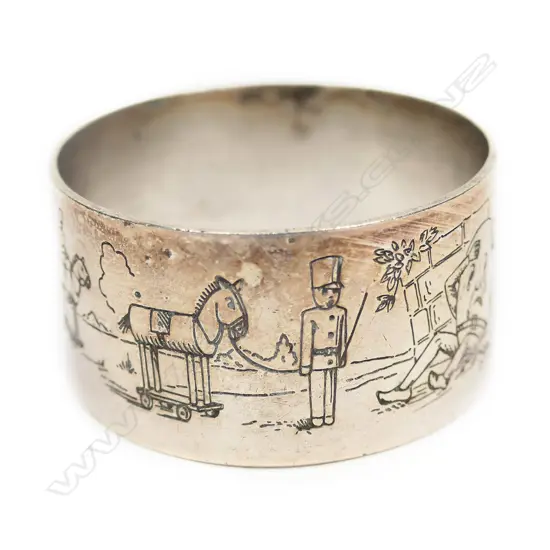 A vintage EPNS child's Humpty Dumpty napkin ring,