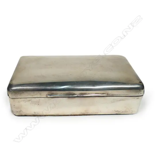A silver Mappin & Webb rectangular cigarette box,