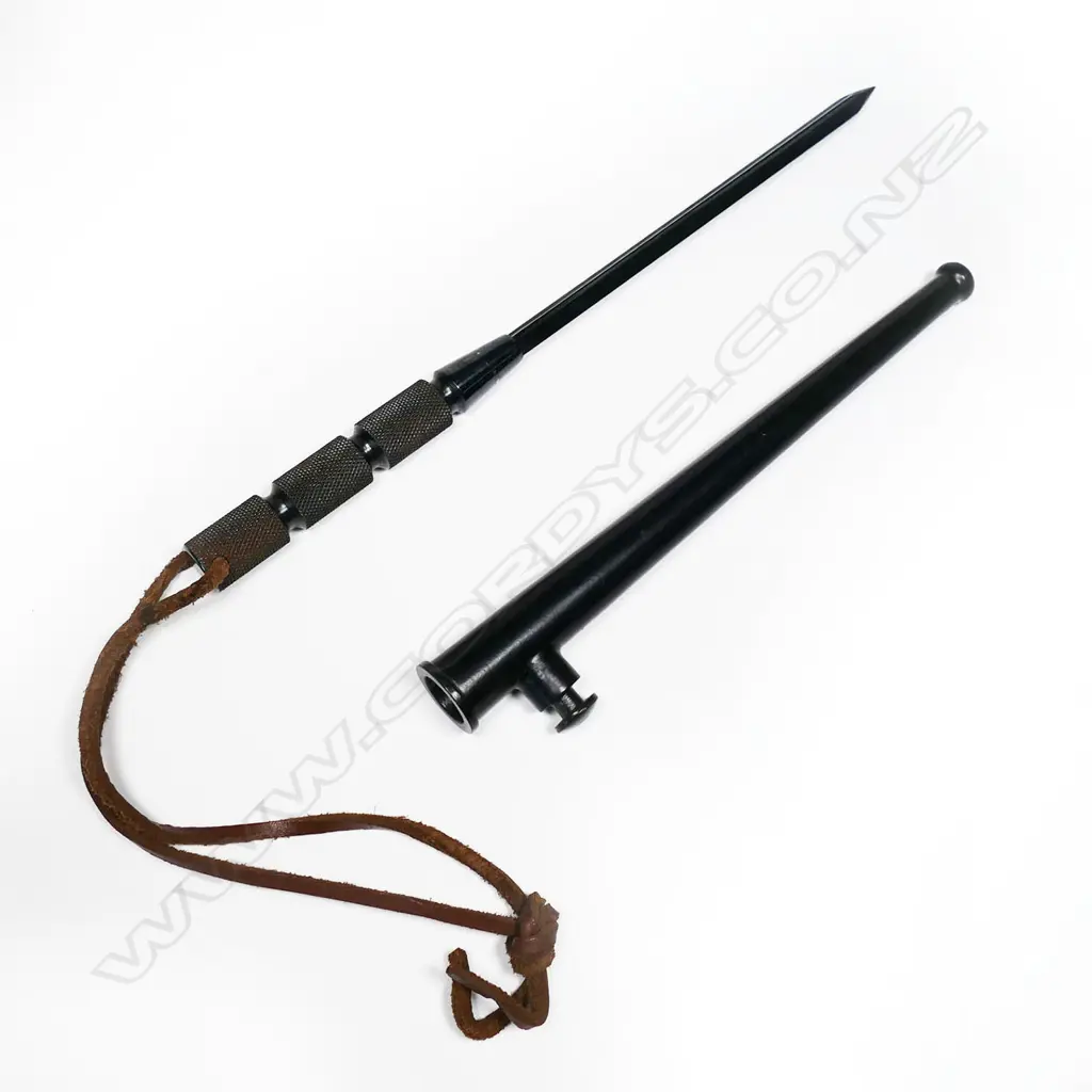 WWII allied forces D Day flighting knife. Metal scabbard and cruciform blade. No marks and probably a replica. L.280mm Image 1++