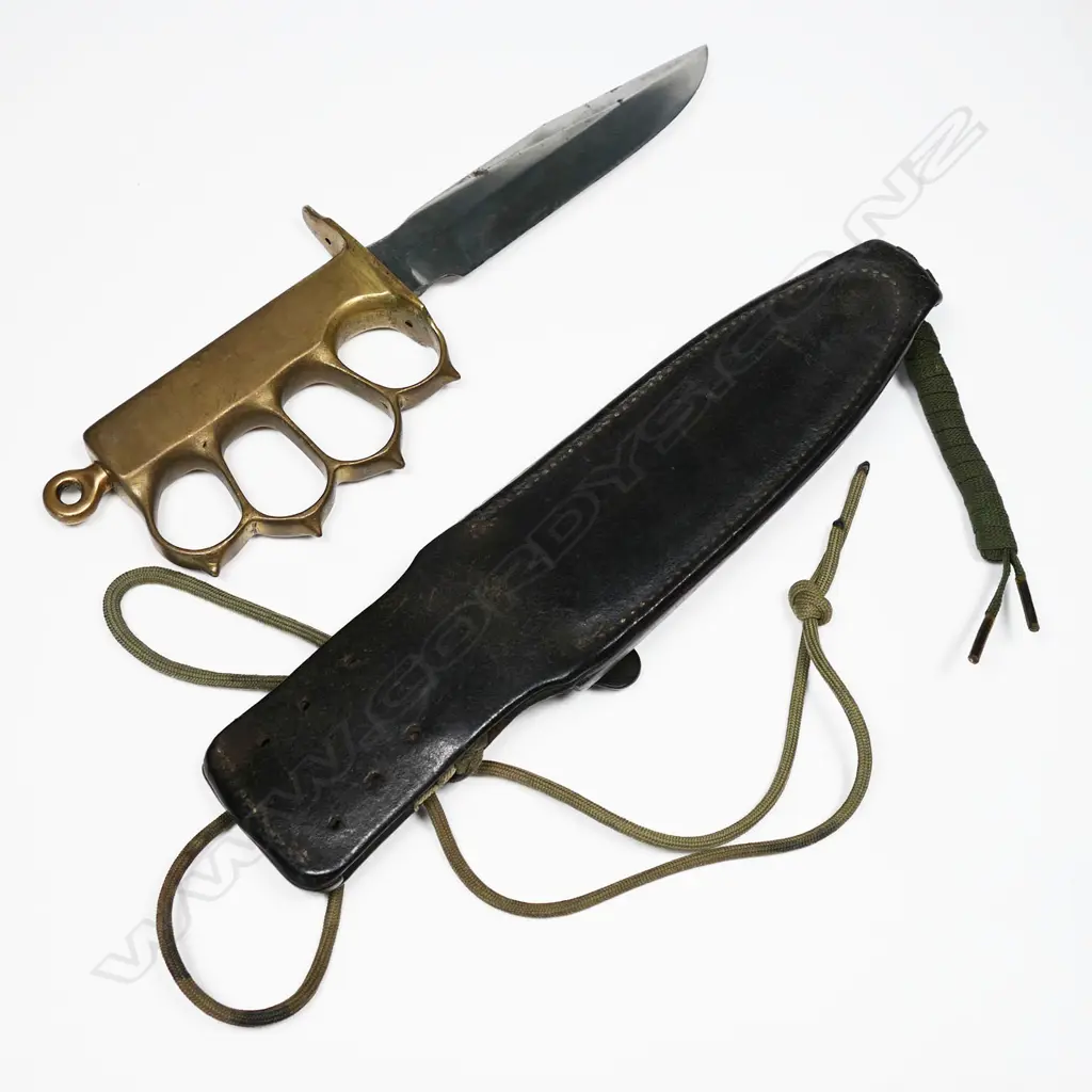 Randall fighting knife with leather scabbard and bowie blade. L.275mm Image 1++