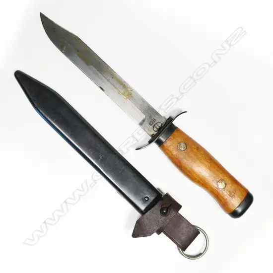 Polish LWP 1955 dated assault knife and scabbard. L.270mm