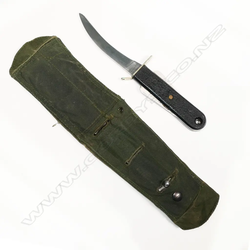 Rare British Pilots RAF Mark 3 survival knife in scabbard and with nylon outer cover. L.205mm Image 1++