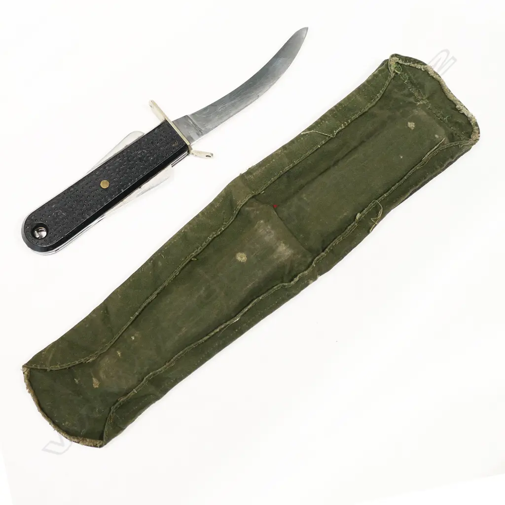 Rare British Pilots RAF Mark 3 survival knife in scabbard and with nylon outer cover. L.205mm Image 1++