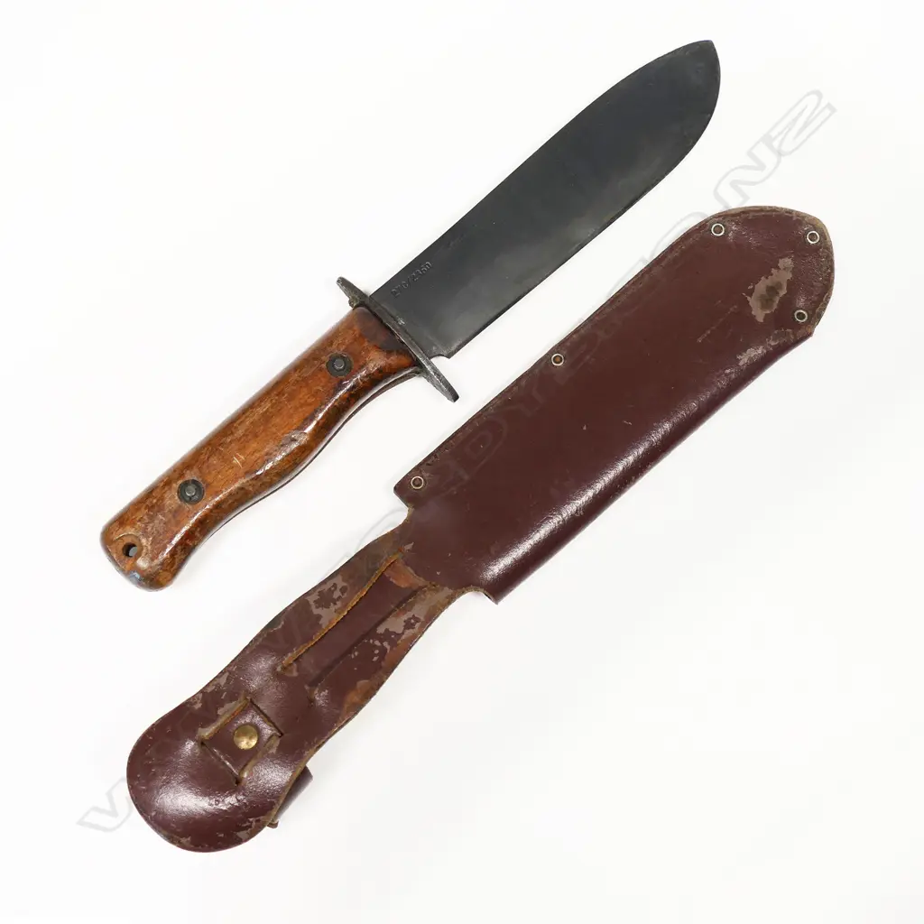 British RAF and Special Forces type D survival knife by Rodgers with scabbard. L.320mm Image 1++