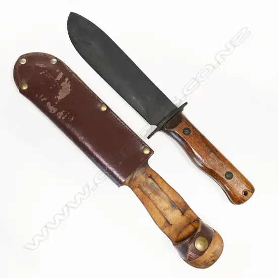 British RAF and Special Forces type D survival knife by Rodgers with scabbard. L.320mm