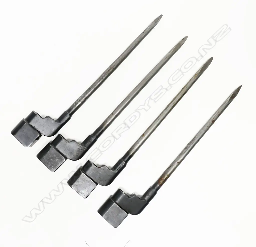 Collection of four No.4MK II spike bayonets with no scabbards. L.250mm Image 1++