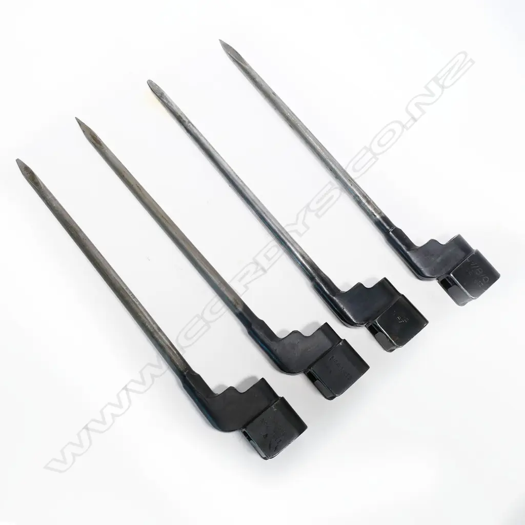 Collection of four No.4 MK II spike bayonets with no scabbards. L.250mm Image 1++