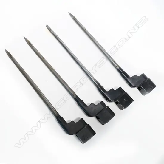 Collection of four No.4 MK II spike bayonets with no scabbards. L.250mm