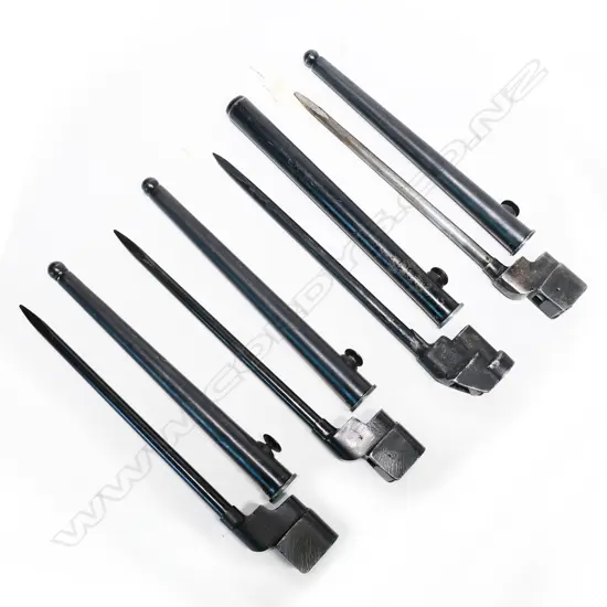 Collection of four No.4 MK II spike bayonets with scabbards. L.250mm