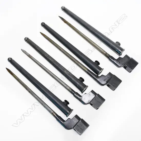 Collection of four No.4 MK II spike bayonets with scabbards. L.250mm
