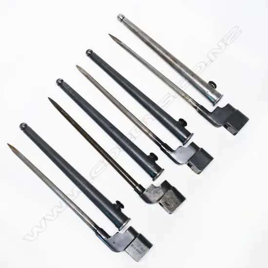 Collection of four No.4 MK II spike bayonets with scabbards. L.250mm