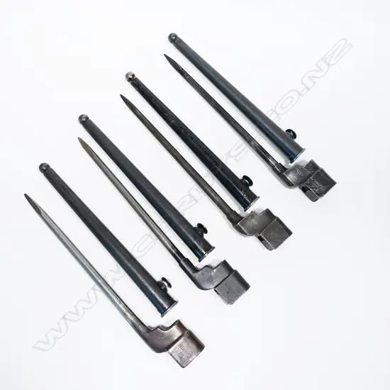 Collection of four No.4 MK II spike bayonets with scabbards. L.250mm