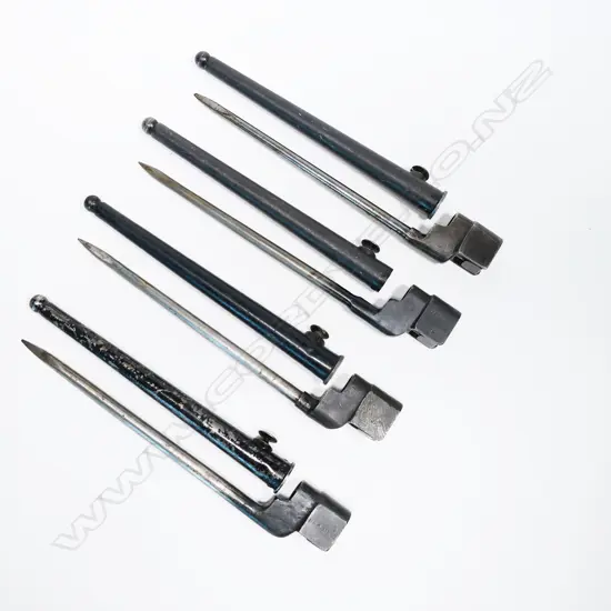 Collection of four No.4 MK II spike bayonets with scabbards. L.250mm