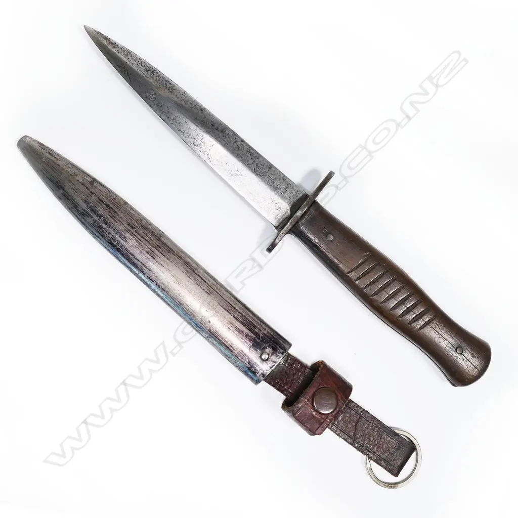 WWI German fighting knife by Hugo Koller Solingen with scabbard. L.270mm Image 1++