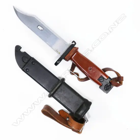 Vintage AK47 bayonet and scabbard. L.275mm