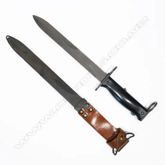 French MAS 49-56 7.5 Semi auto rifle bayonet and scabbard. L.340mm