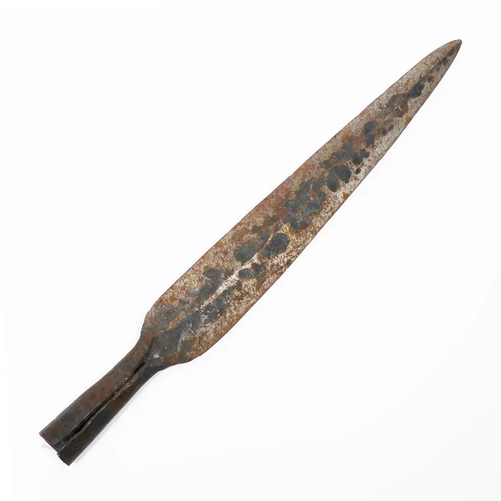 Old possibly African Zulu hand forged spear head. L.420mm Image 1++