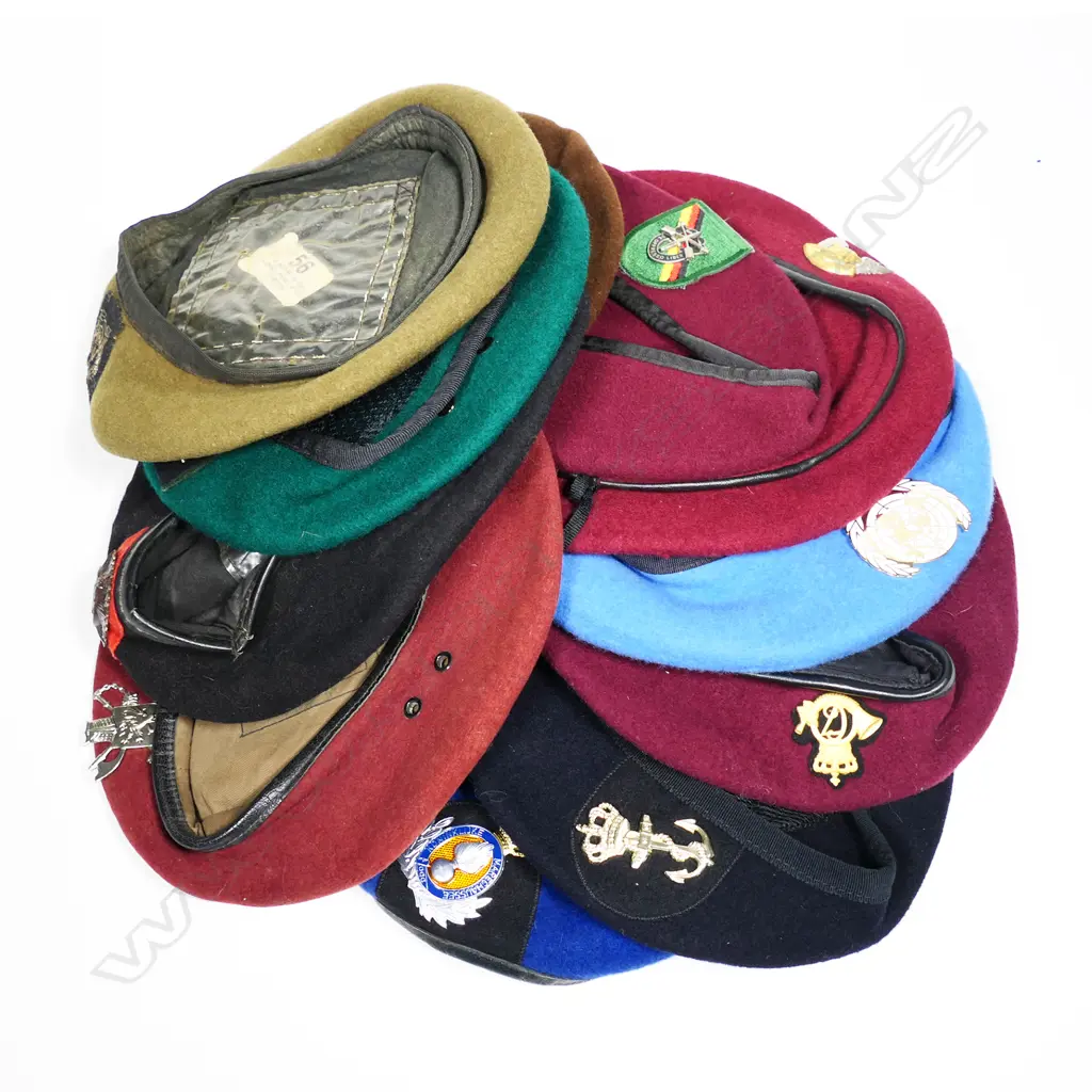 Eleven berets. Multiple colours and badges Image 1++