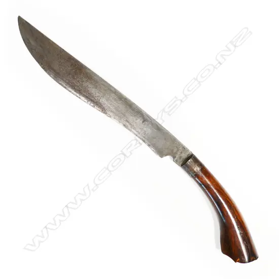 Traditional Malay knife with hardwood handle & scabbard. L.460mm