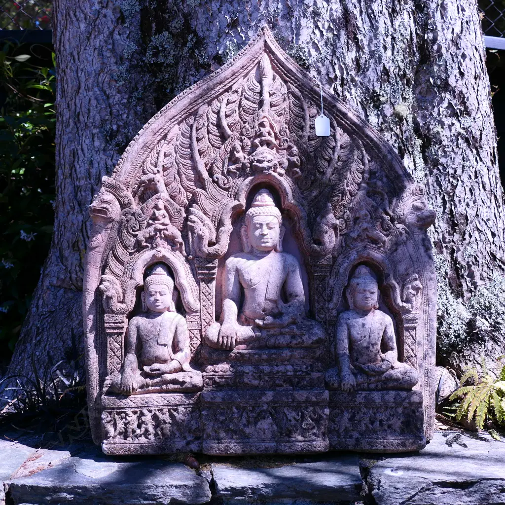 An Indian carved reconstituted figured panel Image 1++