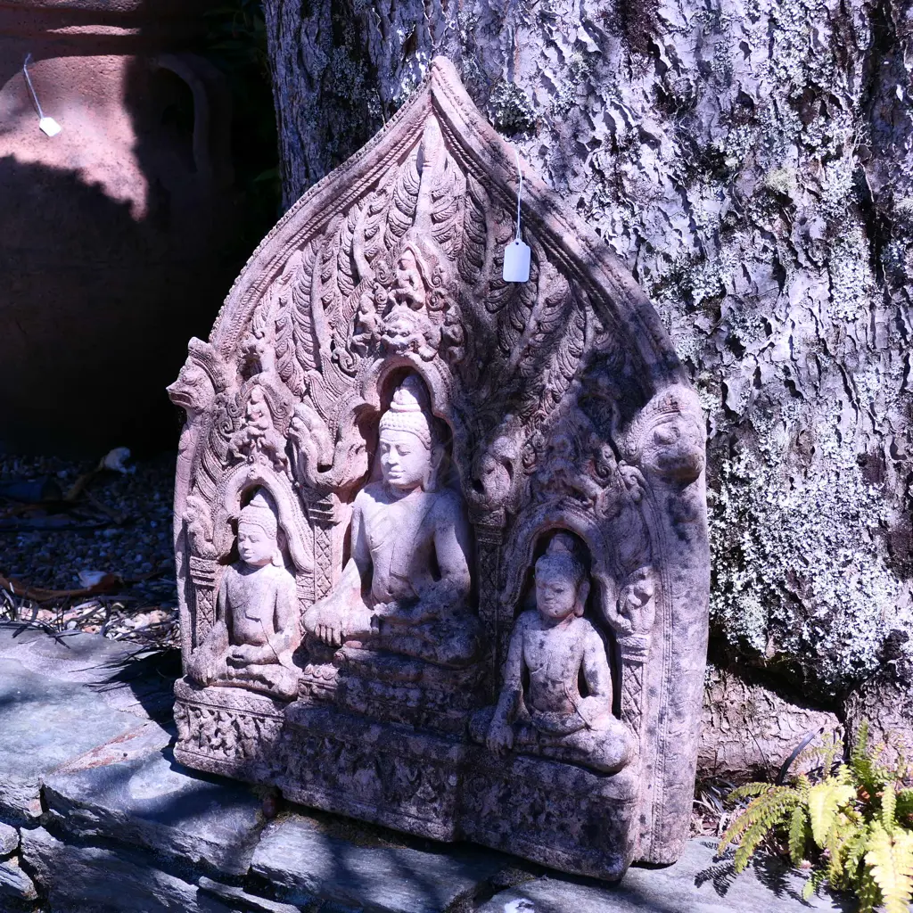 An Indian carved reconstituted figured panel Image 1++