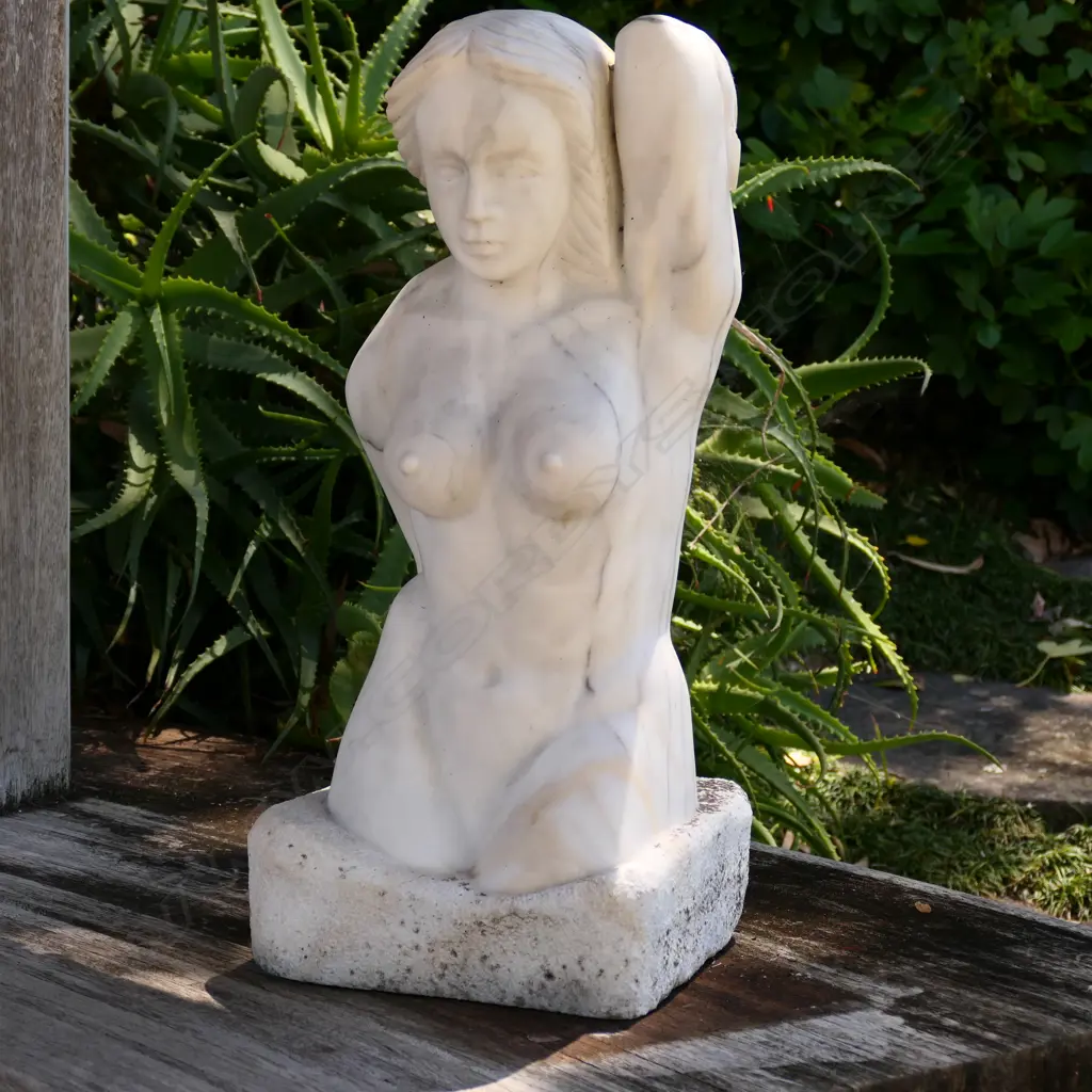A carved marble naked maiden sculpture Image 1++