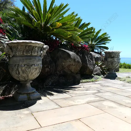A pair lge bronze classical garden urns