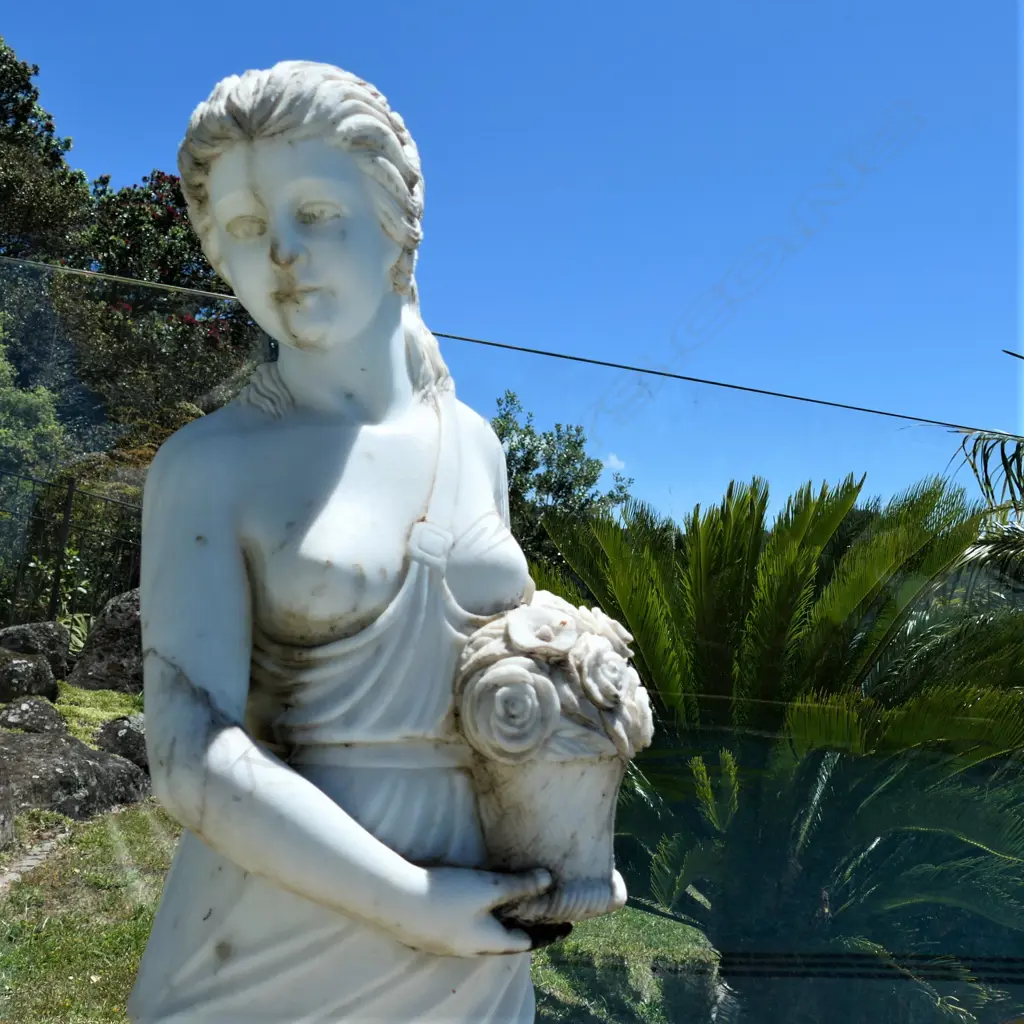 A tall carved marble goddess statue Image 1++