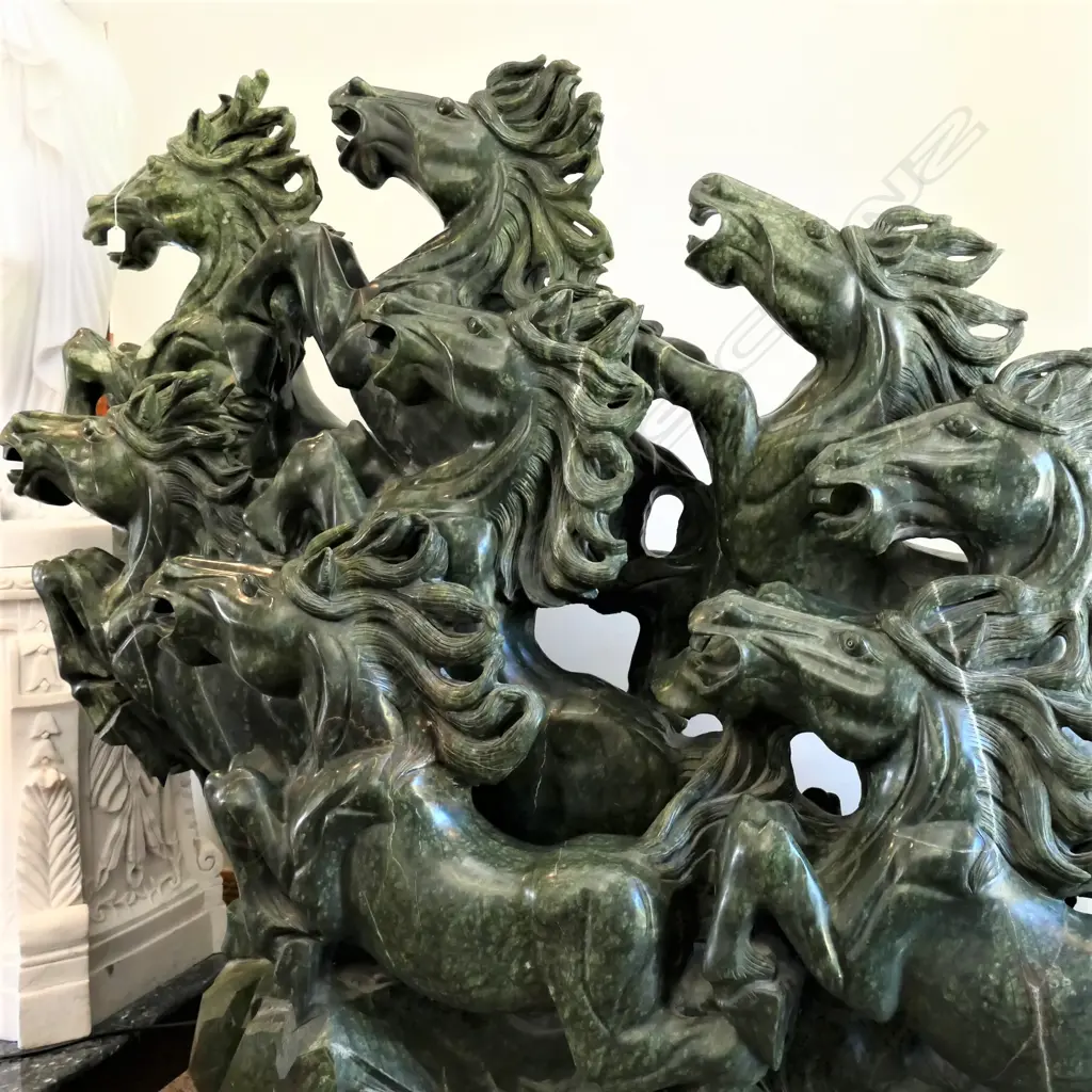 A carved green marble Chinese sculpture Image 1++