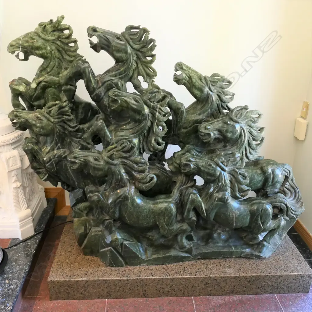 A carved green marble Chinese sculpture Image 1++
