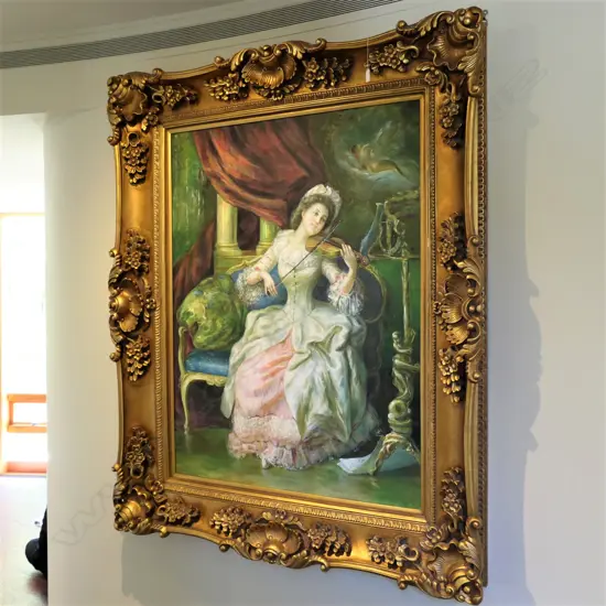A classical antique style large oil painting