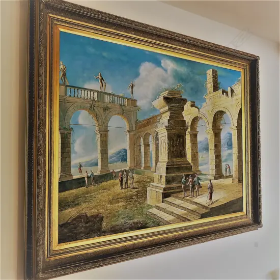 A large oil on canvas by Polso