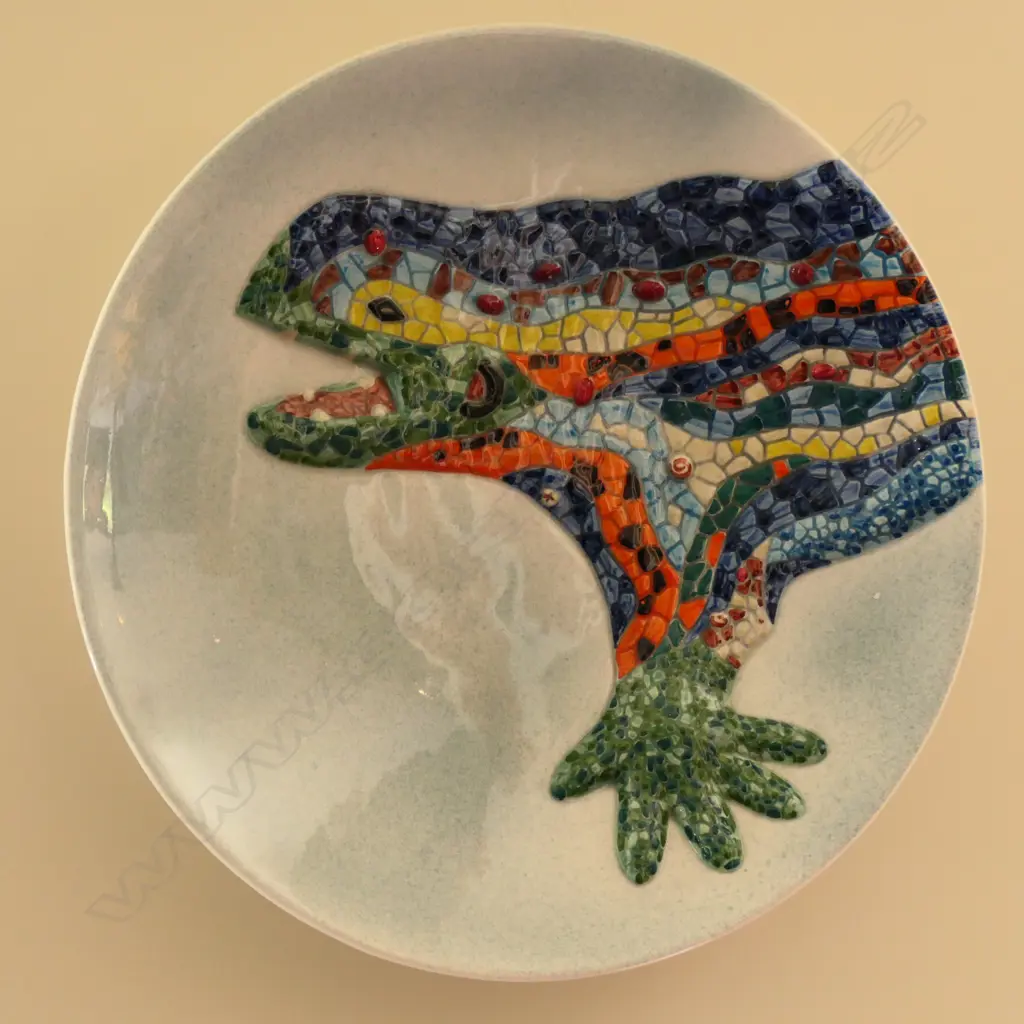 A Spanish ceramic wall charger with dragon Image 1++