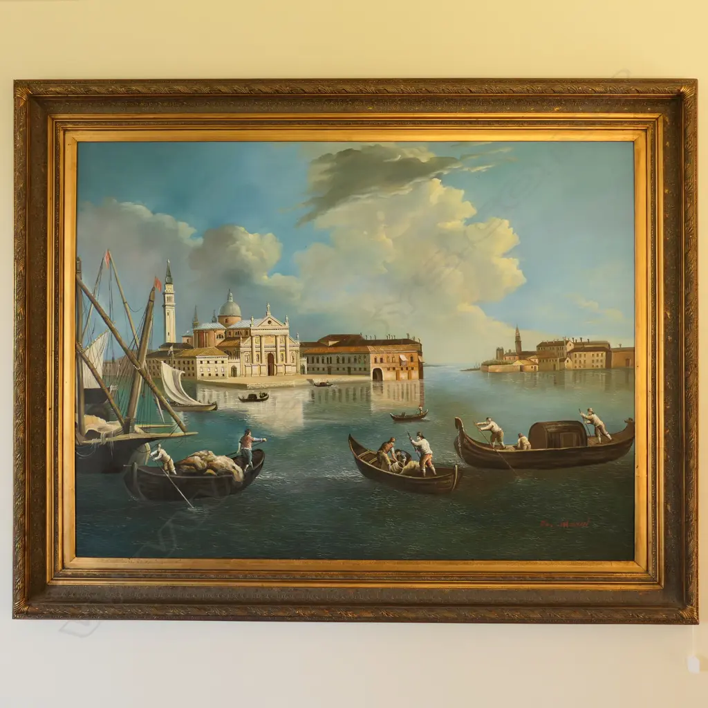 A large Italianate oil on canvas Venetian scene Image 1++