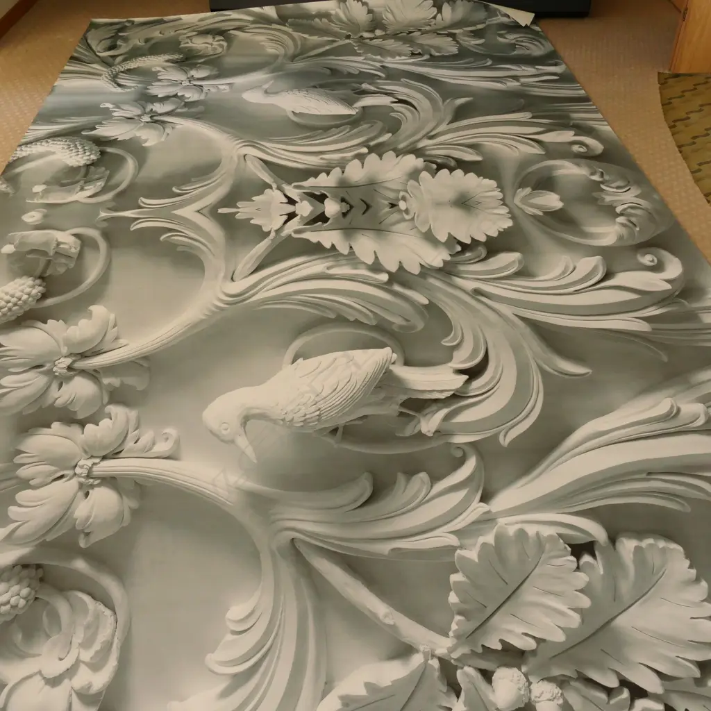 Two large canvas type printed hangings Image 1++